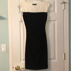 NEW Black and White Color Block Ralph Lauren Dress